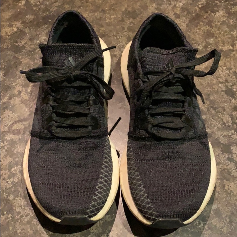 Women’s Adidas Pure Boost black running shoes